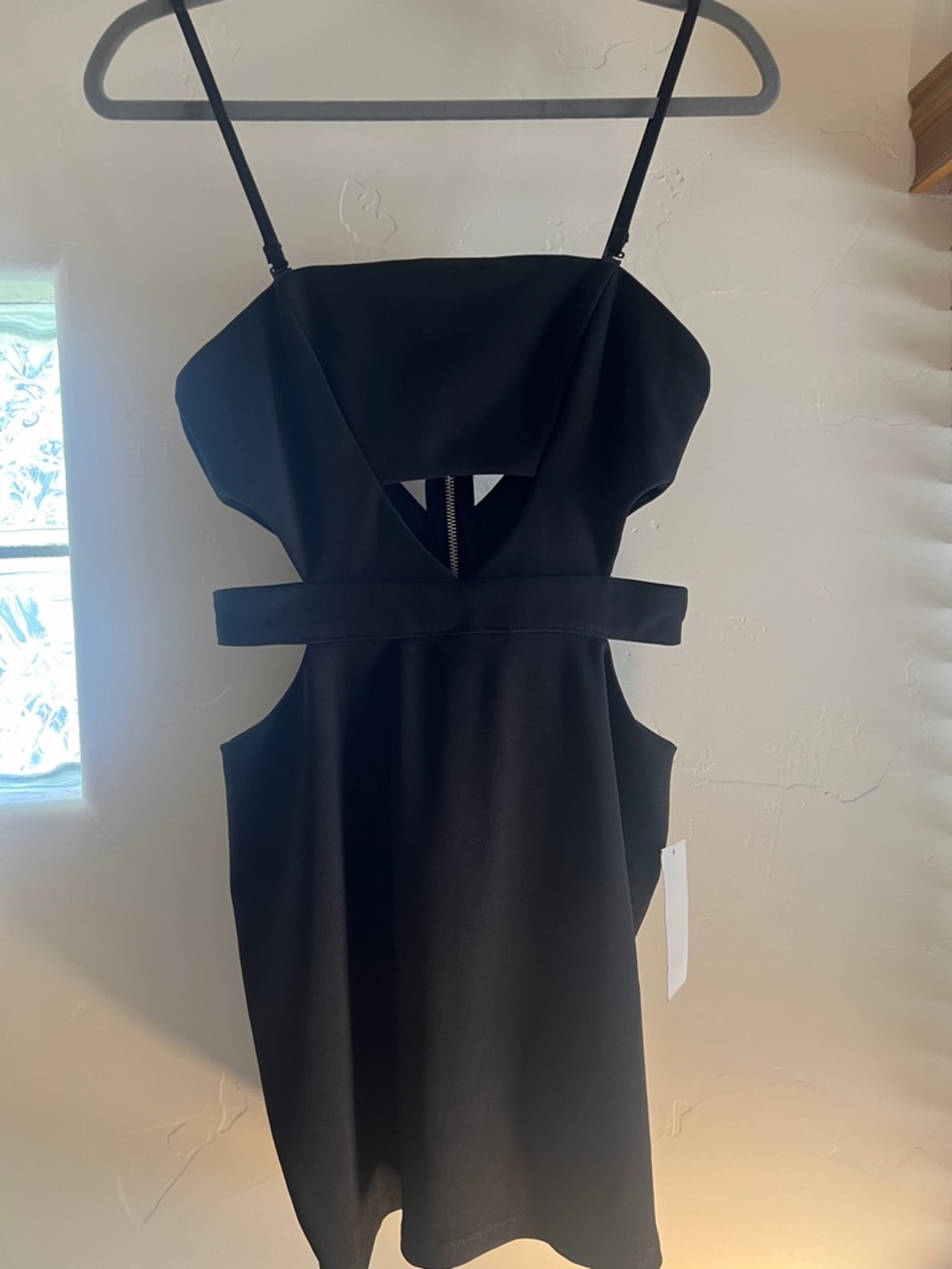 Tobi Black Cutout Mini Dress with Removable Straps